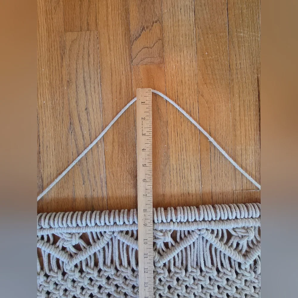 Hanging Macrame Ivory & Burgundy/Maroon Bohemian Boho